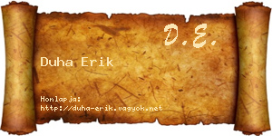Duha Erik névjegykártya